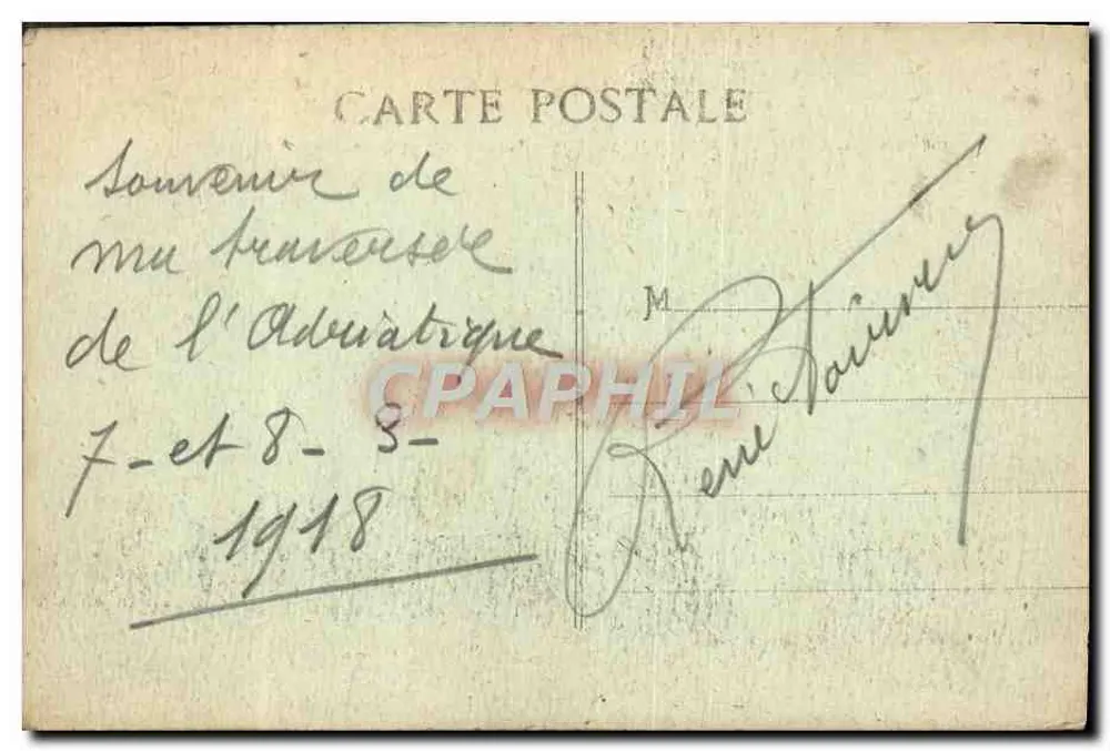 Crucero acorazado D'Entrecasteaux — Campaña de Oriente 1914-1918 — H. Crimaud Fils & Cie, Rue Mazendoot, Marsella - Reverso