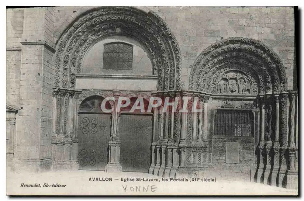 Avallon — Kirche St-Lazare, die Portale (12. Jahrhundert) — Renaudot, Verleger - Vorderseite