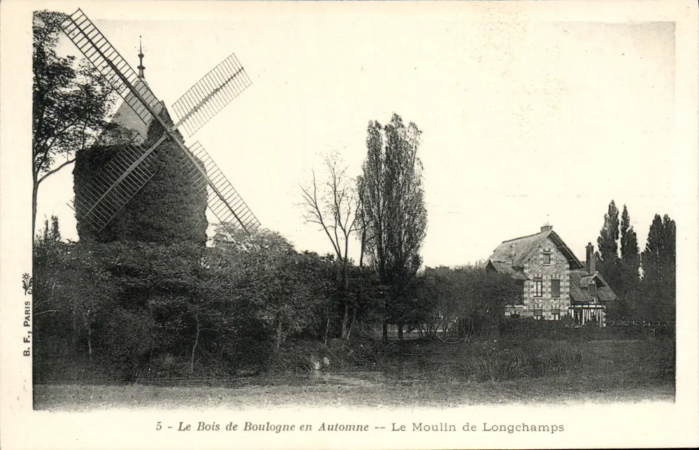 Der Bois de Boulogne im Herbst — Das Mühle von Longchamps — B.F. Paris - Vorderseite