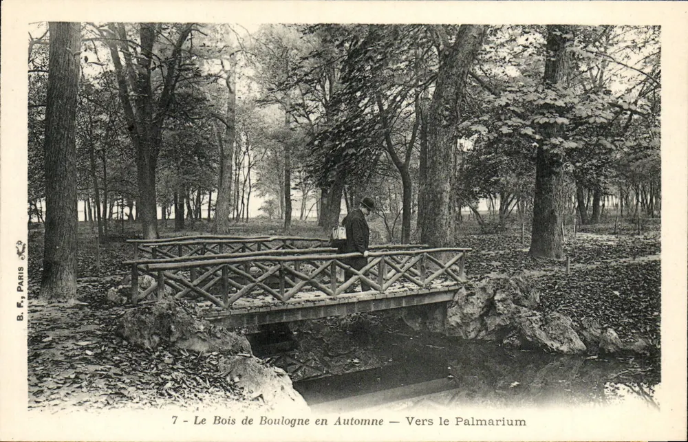 Der Bois de Boulogne im Herbst — Zum Palmarium — B. F. PARIS - Vorderseite
