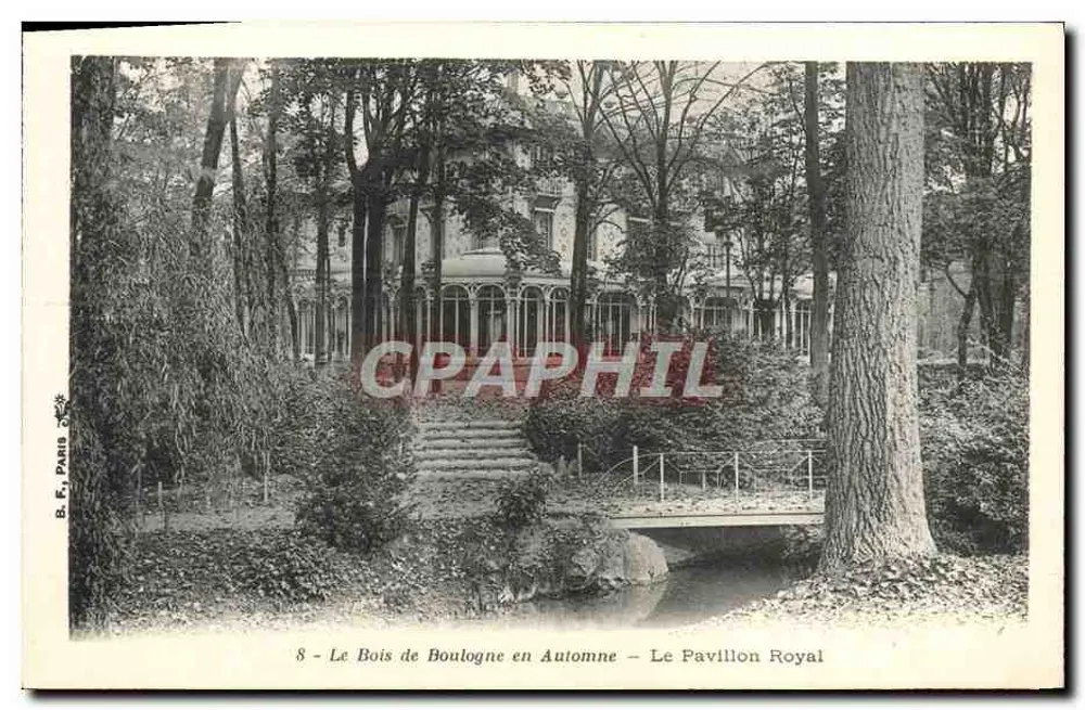 Der Bois de Boulogne im Herbst — Das Königliche Pavillon — B. F., Paris - Vorderseite