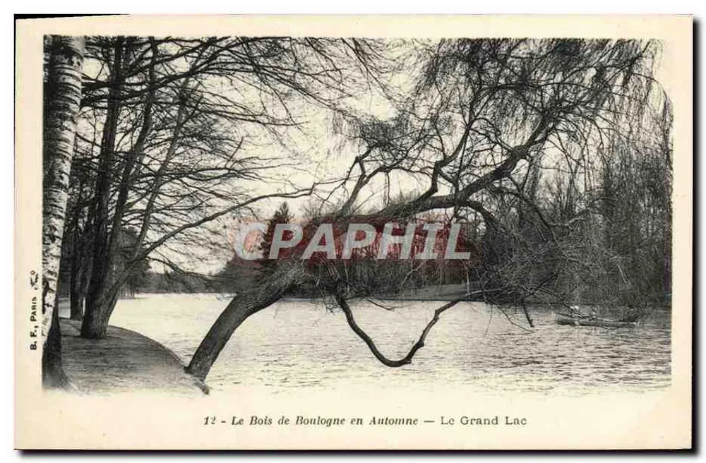 Der Bois de Boulogne im Herbst — Der Große See — B. F. Paris - Vorderseite