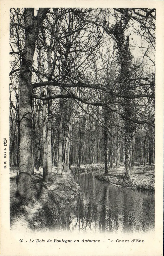 Der Bois de Boulogne im Herbst — Der Wasserlauf — B.F. PARIS n°20 - Vorderseite