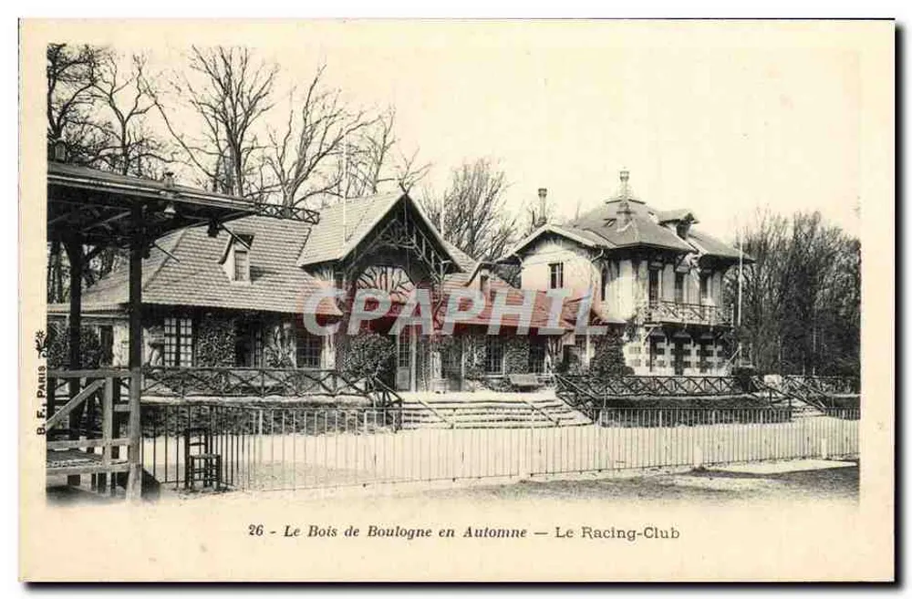 Der Bois de Boulogne im Herbst — Der Racing-Club — B. E. PARIS - Vorderseite