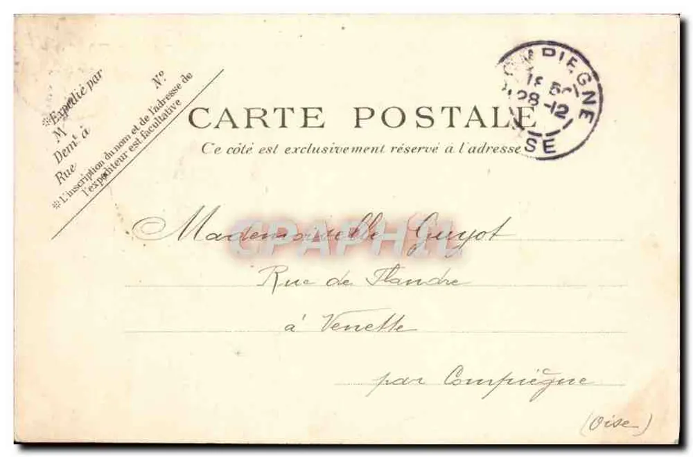 Paris — Les Buttes-Chaumont — Der Aussichtspunkt und die Ziegelbrücke — P.P.C. - Rückseite