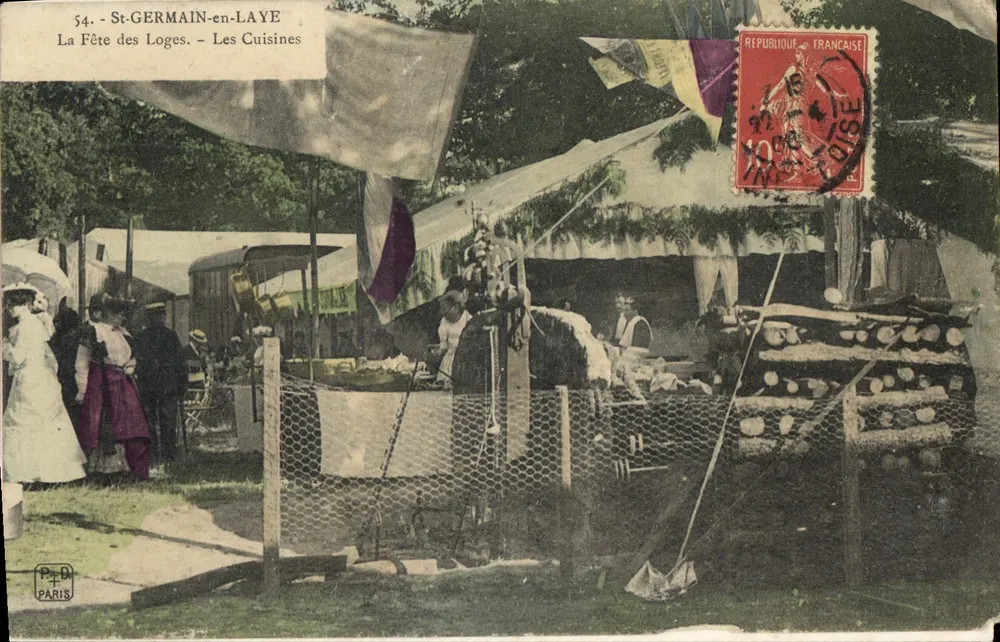 St-GERMAIN-en-LAYE — La Fête des Loges : Les Cuisines — Imprimé par P. D. PARIS, n° 54 - Vorderseite