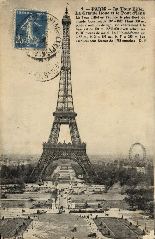 Paris — Eiffelturm und Brücke von Iéna — Verlag D.P. - Vorderseite