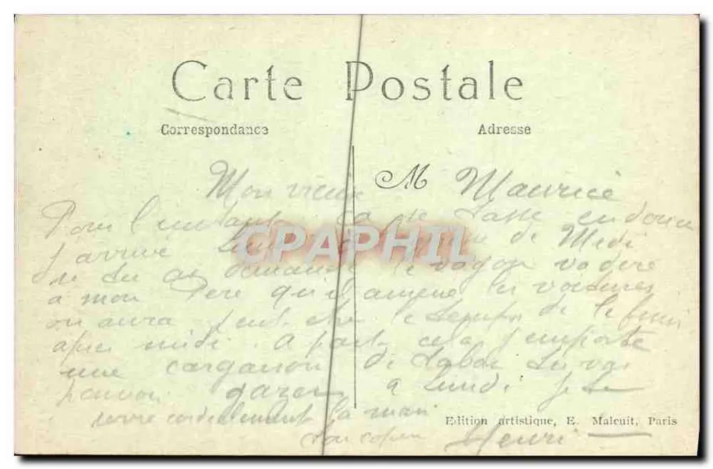Boulevard en Poort Saint-Denis — Parijs — E. M. - Achterkant