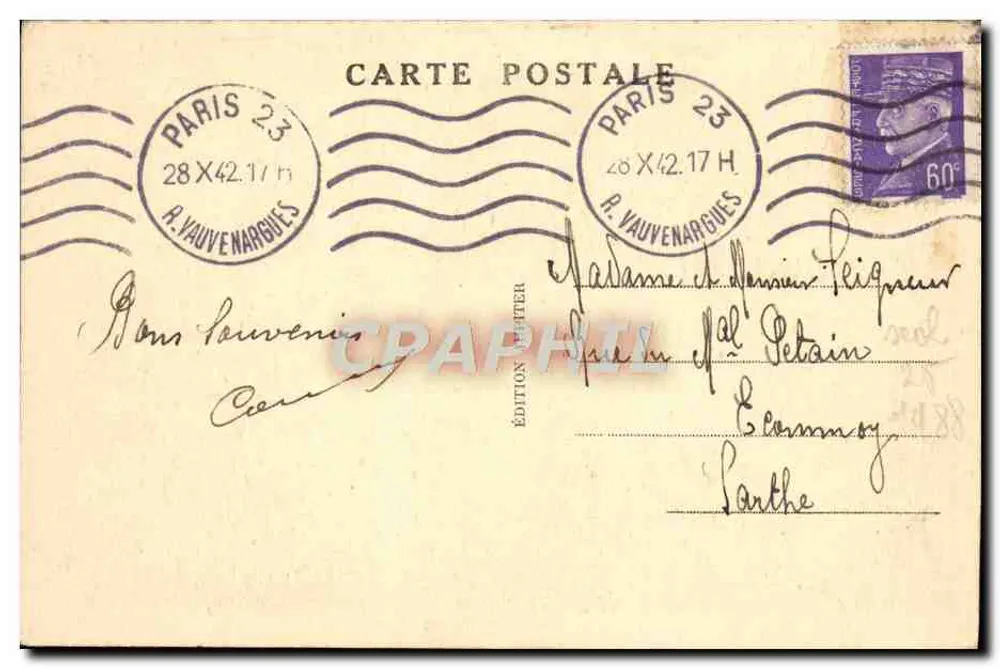 Paris — Conciergerie — Edição Dutier, n°47 - Verso