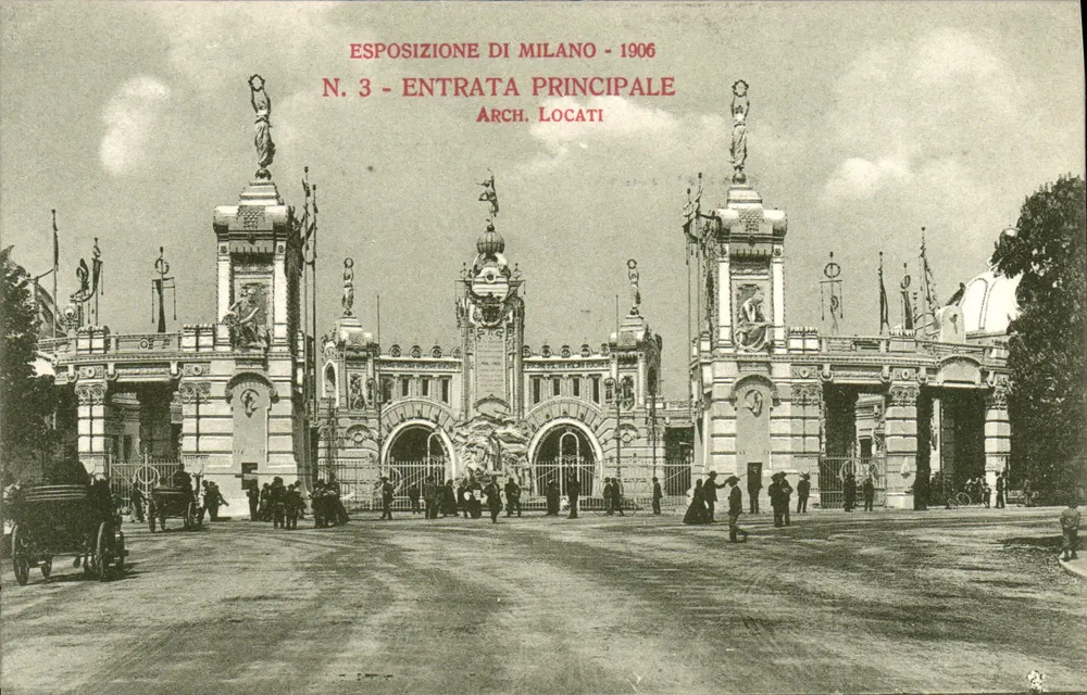 Ausstellung in Mailand - 1906 — Haupteingang — Arch. Locati, Nr. 3 - Vorderseite