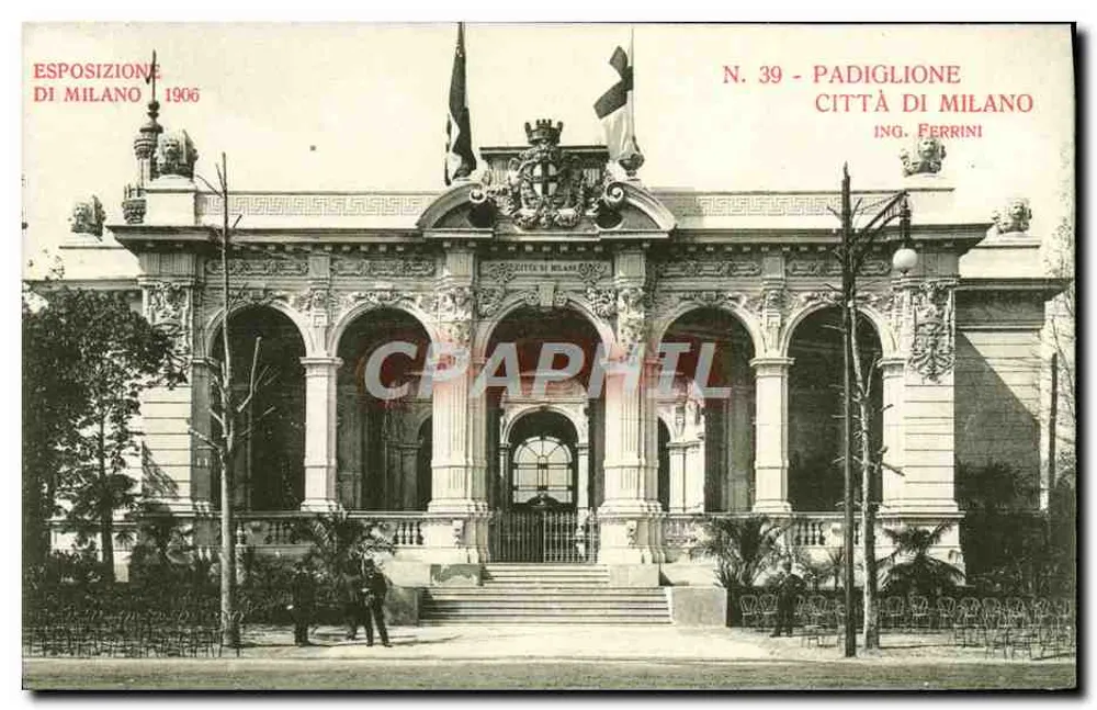 Civiles Pavillon von Mailand — Mailänder Ausstellung 1906 — Ing. Ferrini, n°39 - Vorderseite