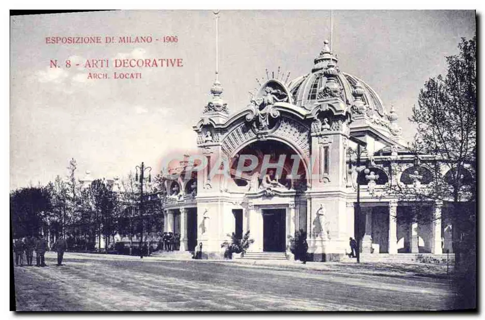 मिलान की प्रदर्शनी - 1906 — क्रमांक 8 - कला एवं डिज़ाइन, आर्किटेक्ट लोकाटी - आगे