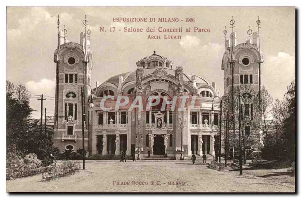 Konzertsaal im Park - Ausstellung Mailand 1906 - Pilade Rocco & C. Milano - Vorderseite