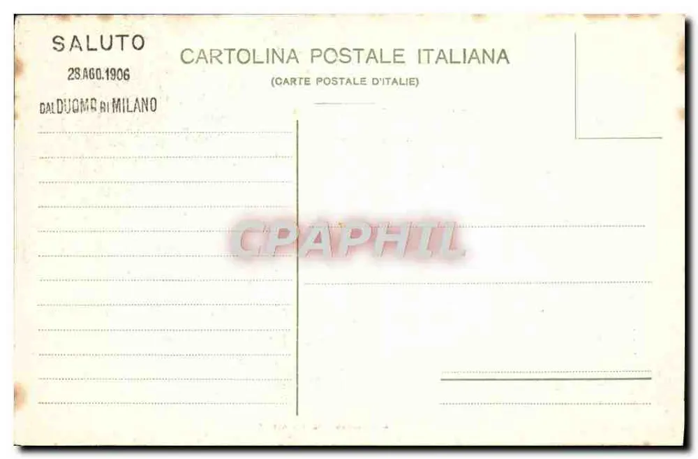 Duomo de Milão — vista do portal — editor Odiano e Co., n° 6782 - Verso