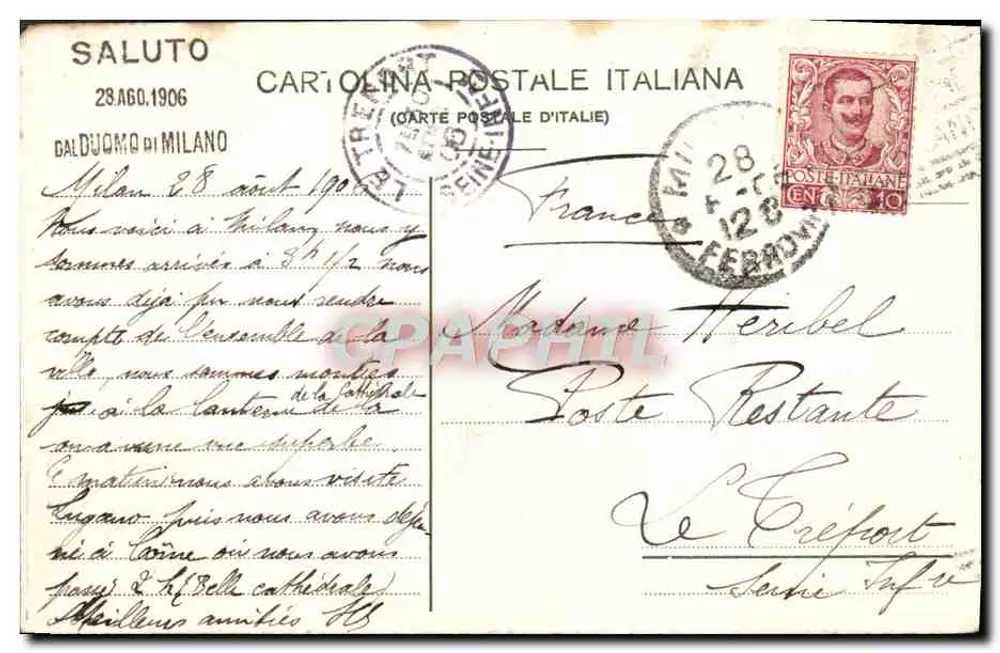 Milão - Piazza del Duomo — G. Modilino & C°, Milão, 8760 - Verso