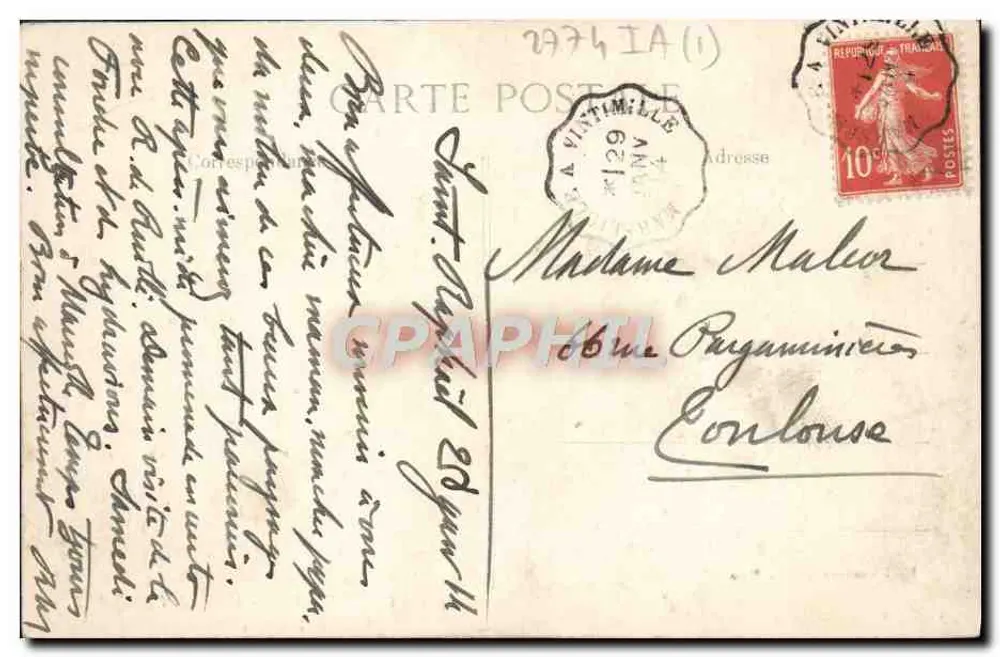 Route de la Sainte-Baume — Massif de l'Estérel — Côte d'Azur — Verlag Paul Vasse (Nîmes) Nr. 1347 - Rückseite
