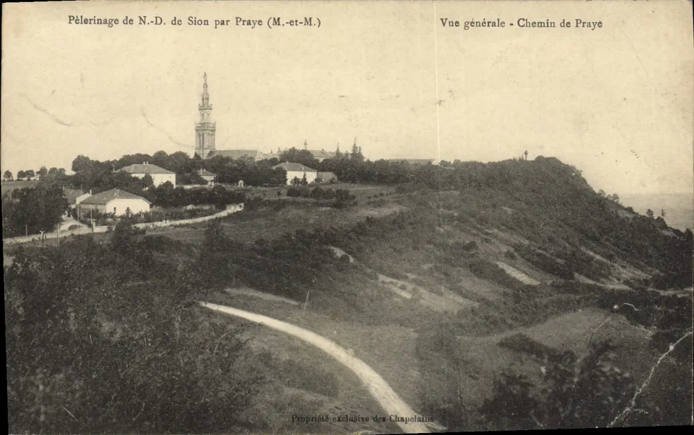 Pèlerinage de N.-D. de Sion par Praye — Vue générale du chemin de Praye — Propriété exclusive des Chapelains - Vorderseite