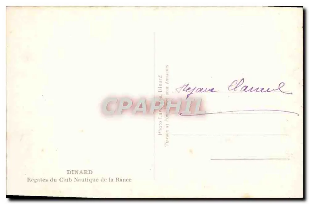Regatten des Nautischen Clubs der Rance — Dinard — Photo Lavard, Dinard - Rückseite