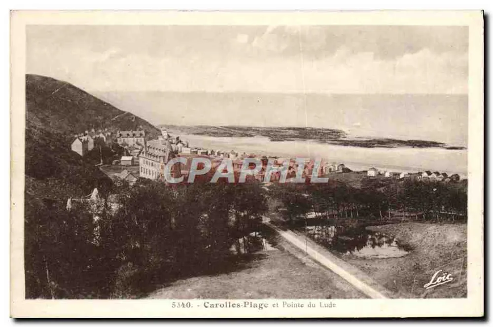 Carolles-Plage e Ponta do Lude — vista panorâmica — editor Loïc, n° 5340 - Frente