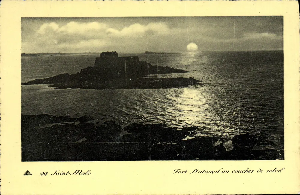 Nationales Fort in Saint-Malo — bei Sonnenuntergang — Verlag Biornogravure, n°99 - Vorderseite