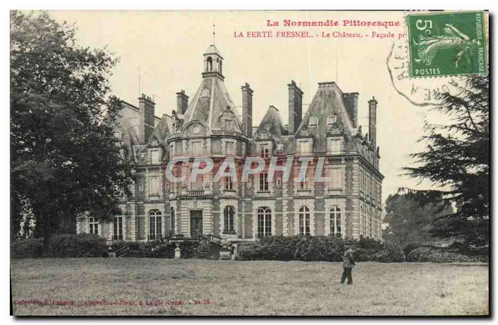 La Ferté-Fresnel - O Castelo - Fachada pitoresca — Coleção E. Pardieu, fotógrafo-editor, em Laigle (Orne), N° 28 - Frente