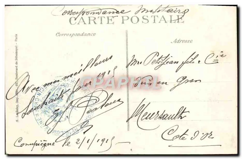 Betz (Oise) nach dem Bombardement — 4. Serie — Éditeur E.P.D. - Rückseite