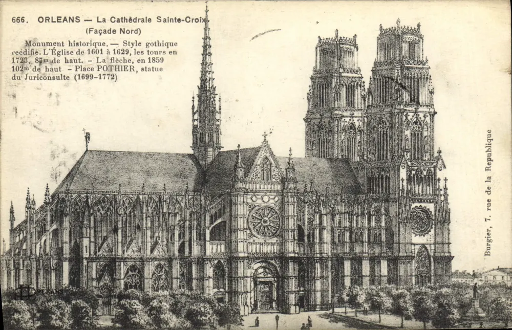 Orléans — A Catedral Santa Cruz (Fachada Norte) — Burgier, 7, rue de la République - Frente