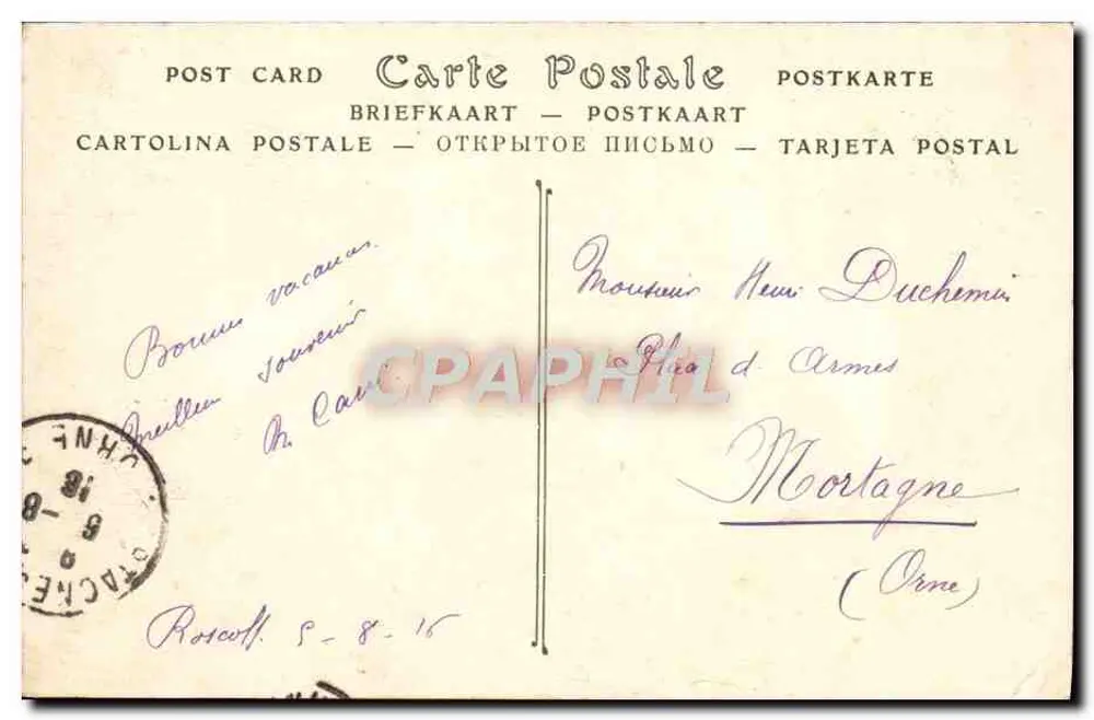 Roscoff — Wütende See an den Klippen der Insel Batz — Antike Ansichtskarte n°1291 - Rückseite