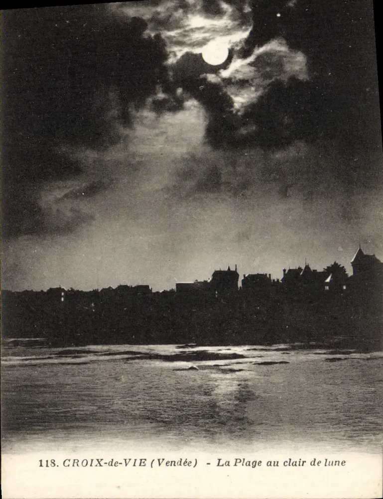 Croix-de-Vie (Vendée) — La Plage sotto la luna — N.P. Editeur, Croix-de-Vie - Recto
