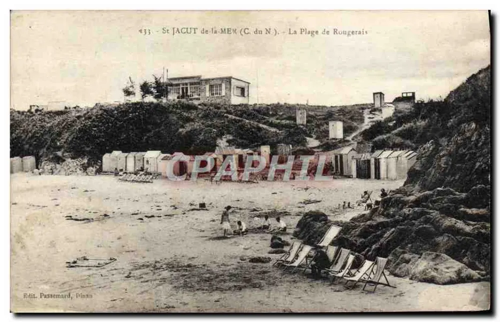 St JACUT-de-la-MER (C. du N.) — La Plage de Rougerais — Édil. Passemard, Dinan - Vorderseite