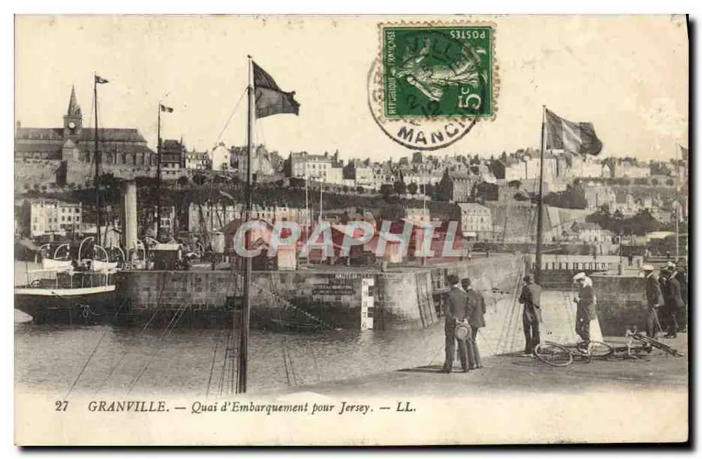 Granville — Quai d'Embarquement pour Jersey — LL. — Éditeur LL. n°27 - Vorderseite