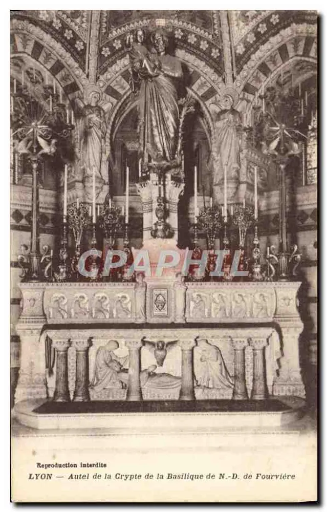 LYON — Altar de la Cripta de la Basílica de Nuestra Señora de Fourvière - Anverso