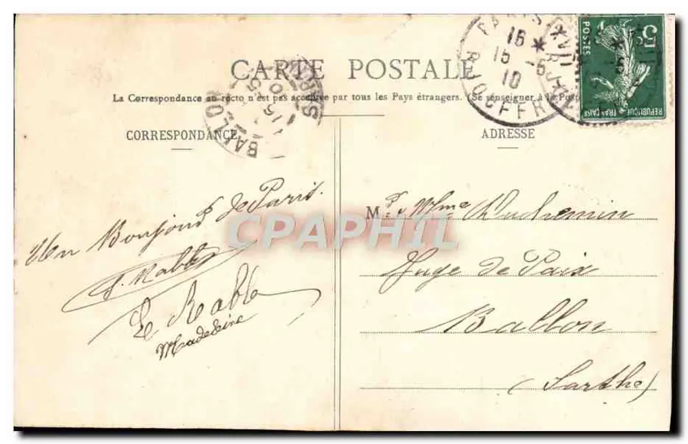 Paris - A Porta do Colégio Chaptal (VIIIe) - G. I. - Verso