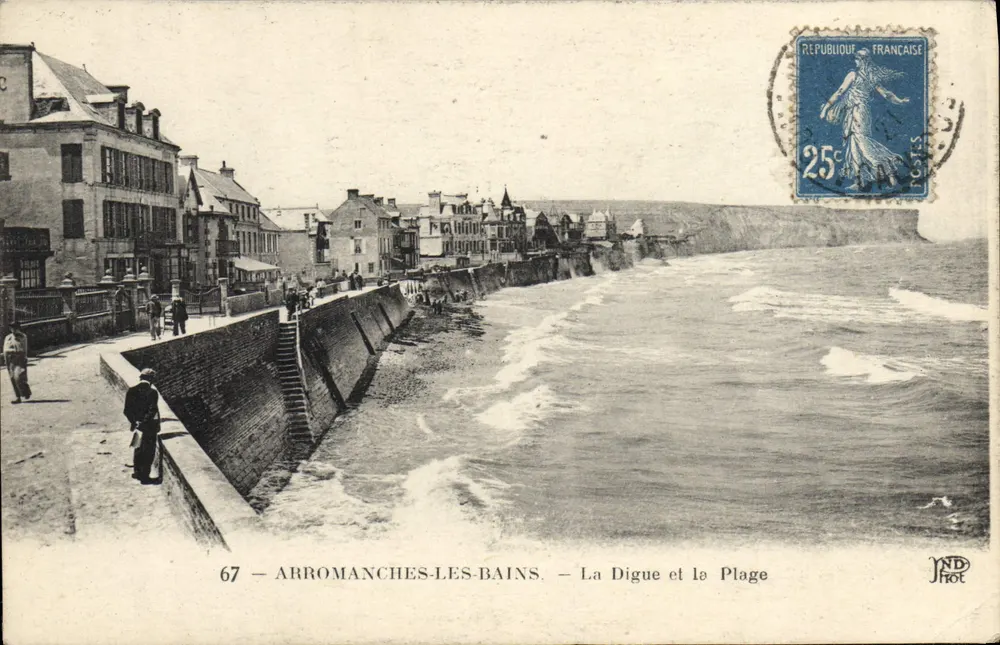 Arromanches-les-Bains — De Digue en de Plage — Nézurbuin Frères, n° 67 - Voorkant
