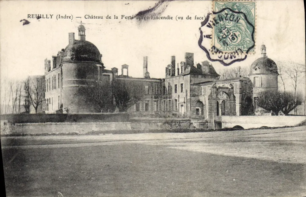 Reuilly (Indre) — Schloss La Ferrière nach dem Brand (Vorderansicht) - Vorderseite