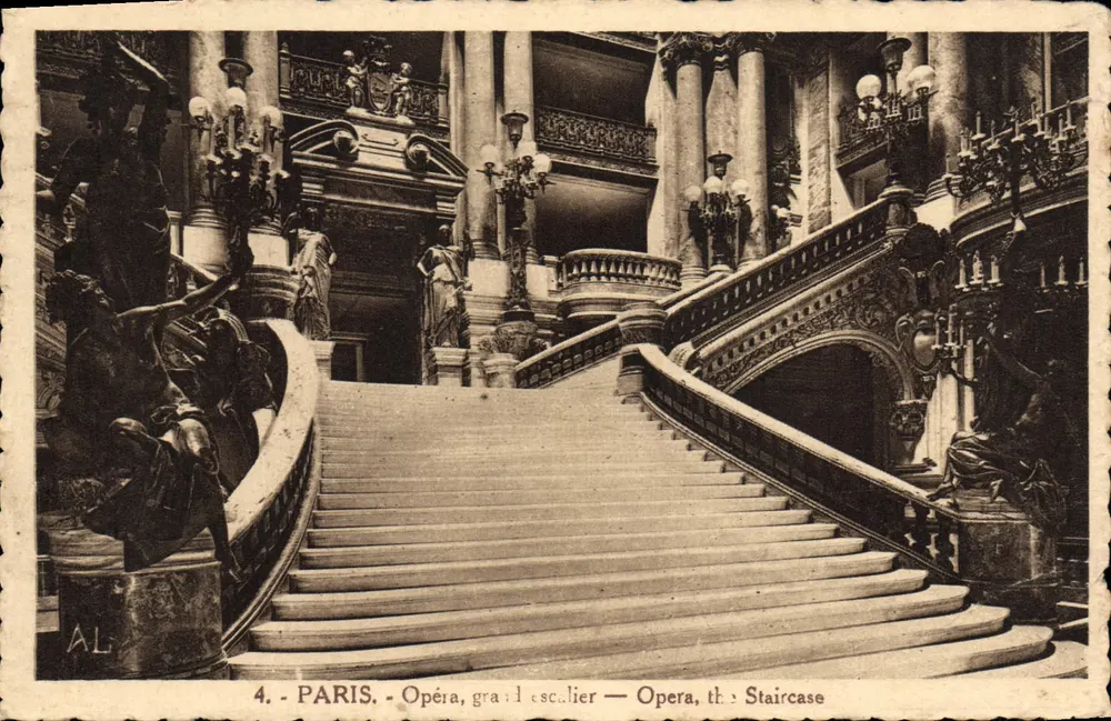 Paris - Ópera, grande escada — editor A. L. n°4 - Frente