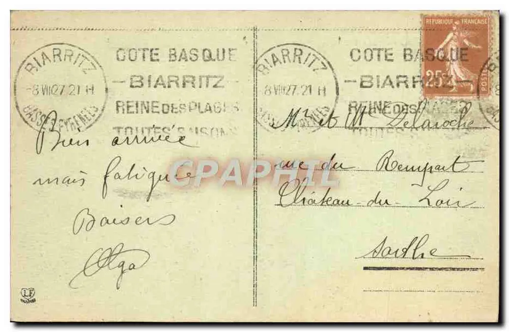 Biarritz - Pôr do sol — Les Basses-Pyrénées, n°1260 - Verso
