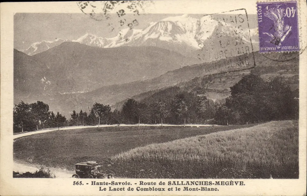 Der Combloux-Haarnadel und der Mont-Blanc — Haute-Savoie — Route von Sallanches-Megève — n°565 — L. Morand, phot. ed. - Vorderseite