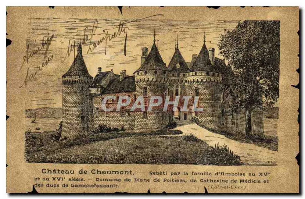 Castelo de Chaumont — Reconstruído pela família d'Amboise no século XVI — (Loir-et-Cher) - Frente