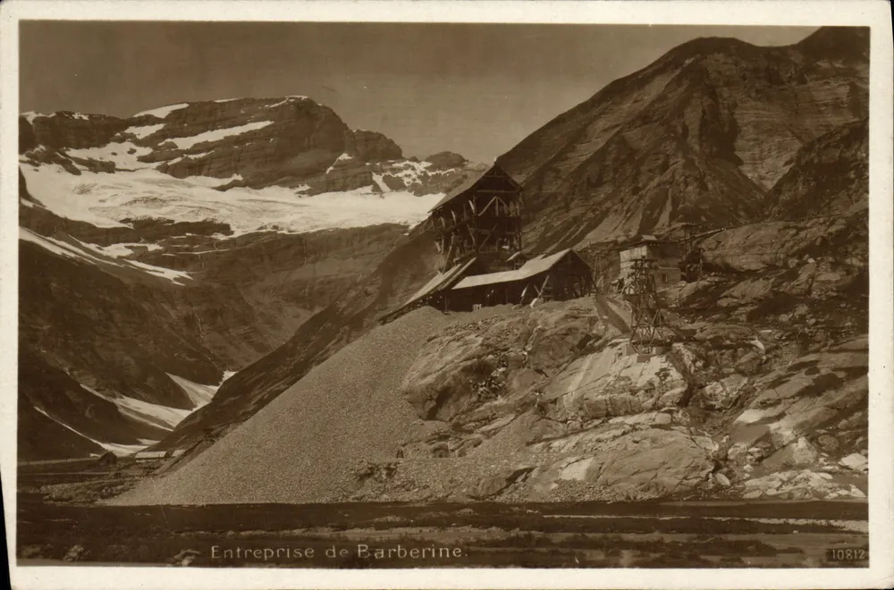 Entreprise de Barberine — mine dans les Alpes avec glacier — éditeur IMPRIMÉ SUR LA CARTE : 10812 - Frente