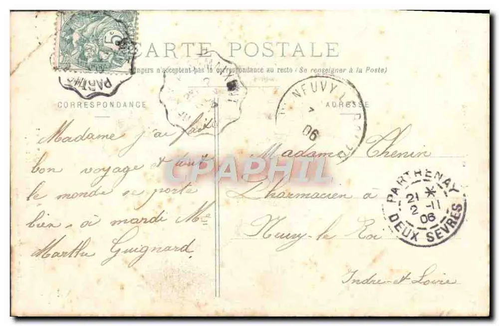Wohltätigkeitsfest in Parthenay — Erinnerung an das Wohltätigkeitsfest 1906 — Cliché C. Rahourdin (2. Auflage) - Rückseite