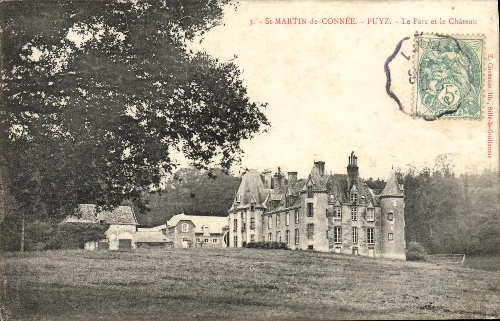 St-MARTIN-de-CONNÉE - PUYZ - Der Park und das Schloss — Verlag L. Chéneau, Sillé-le-Guillaume, n°3 - Vorderseite