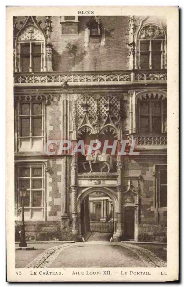 Blois — Das Schloss. Flügel Louis XII. Der Portal — LL - Vorderseite