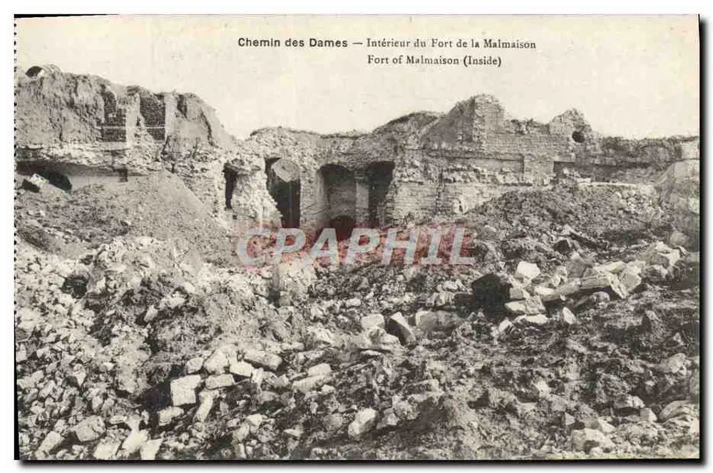 Chemin des Dames — Innenansicht des Fort de la Malmaison — B. Nongardie et H. Le strat - Vorderseite