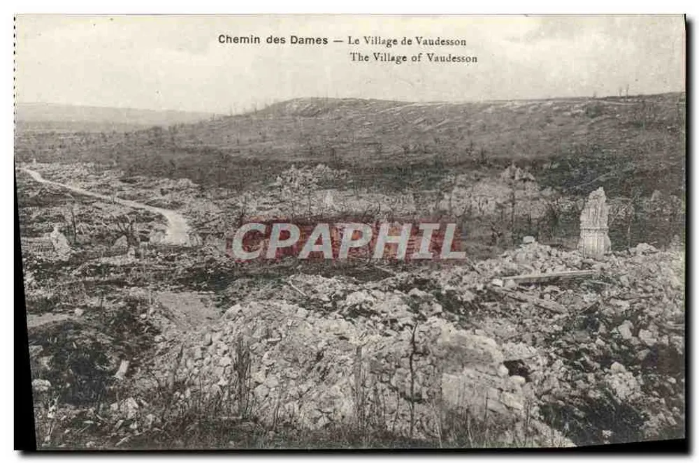Chemin des Dames — Das Dorf Vaudesson — B. Nongarade und H. Lefranc, Soreze - Vorderseite