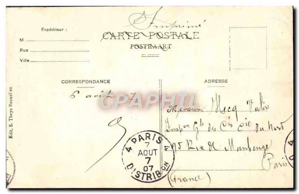 Bruxelas — Manneken-Pis — Edit. S. Theys Bruxelas - Verso