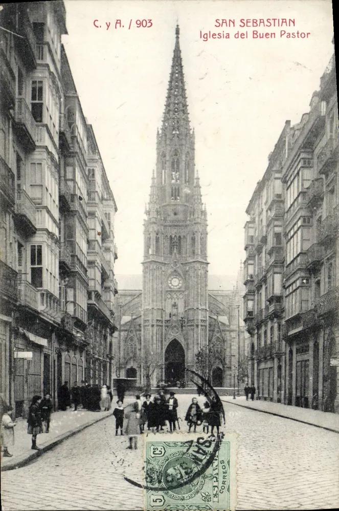 San Sebastián — Kirche des Guten Hirten — C. y A. / 903 - Vorderseite