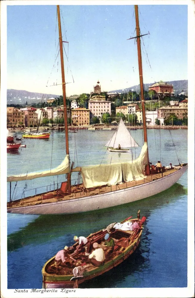 Santa Margherita Ligure — porto com barcos a vela — Edit. Brunner & C., Como, n° 401-146 - Frente