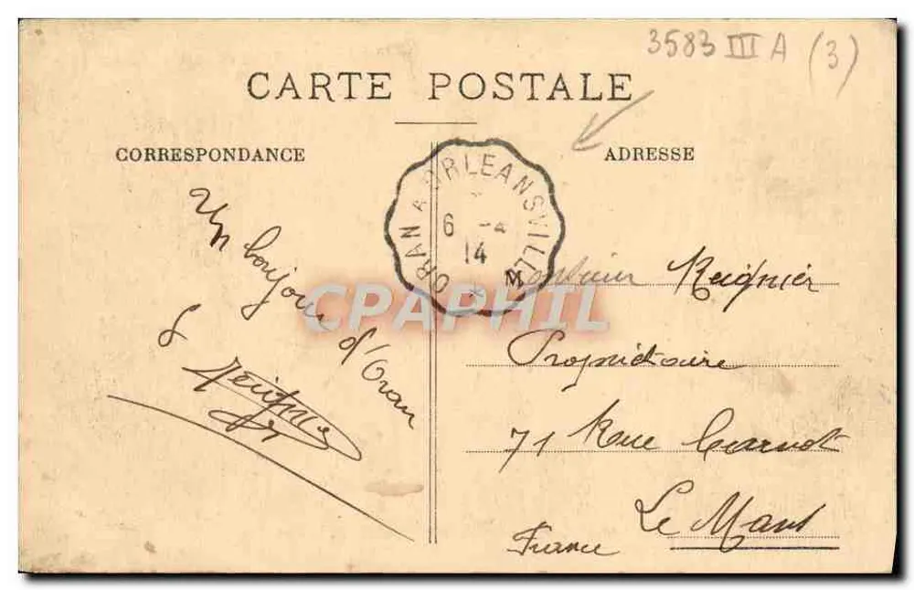 ORAN — Place d'Armes und Städtisches Theater — Unbekannter Verlag, Nr. 23 - Rückseite