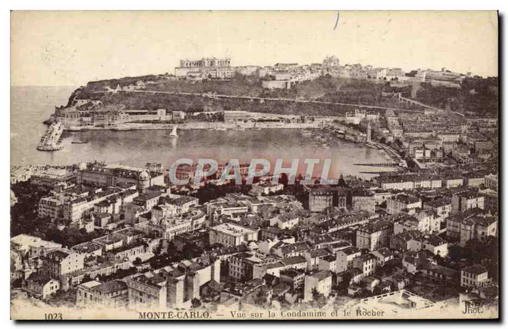 Monte-Carlo — Ansicht der Condamine und des Rochers — Jhot, n° 1023 - Vorderseite